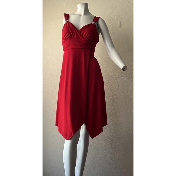 Vintage Y2K Dress Ruby Rox Whimsigoth Red Medium Asymmetric Hem HOCO Formal - Picture 12 of 16